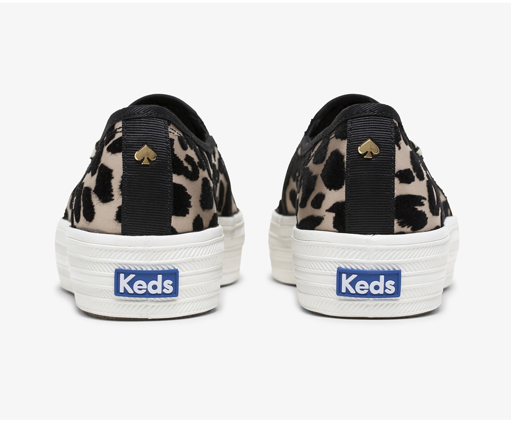 Keds Womens Slip Ons Leopard - Kate Spade new york Triple Decker Flocked Leopard - 639TZUYBI